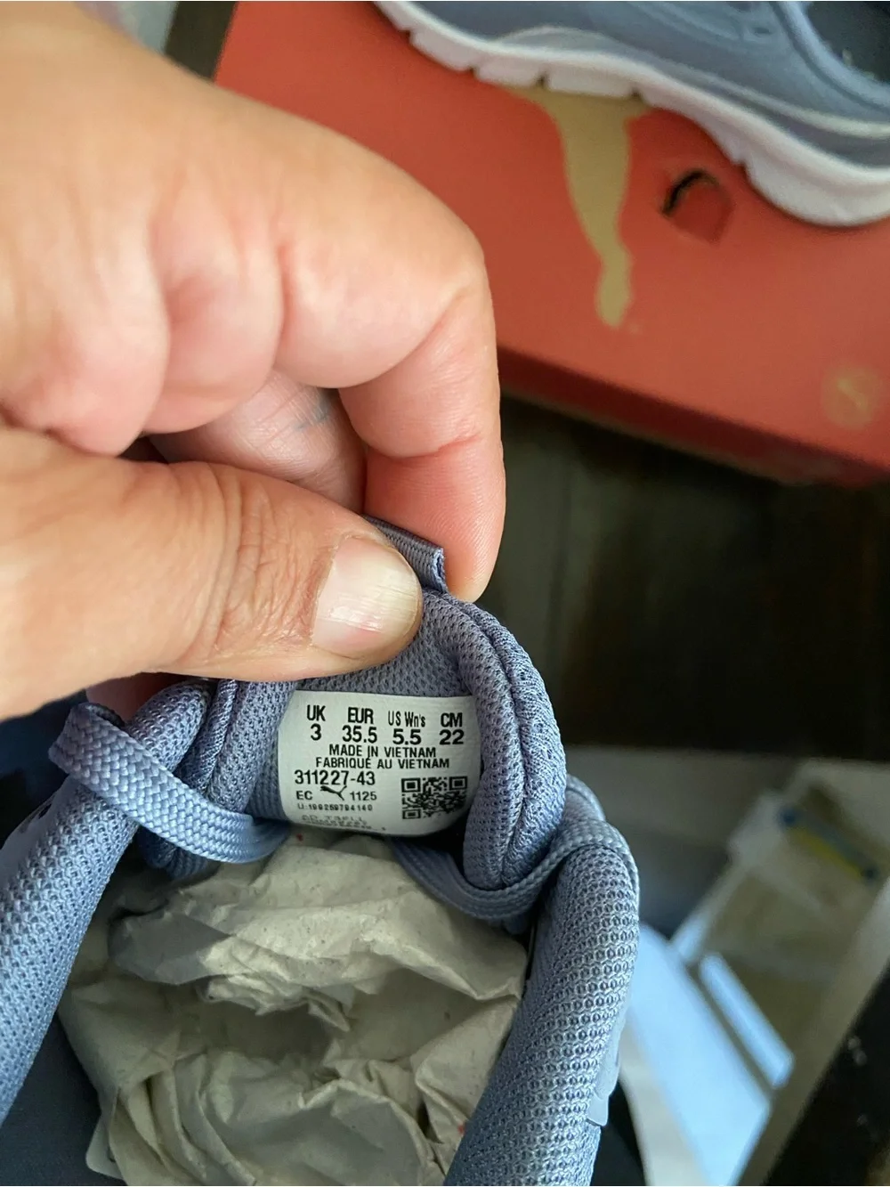 Puma Lavender Gray Mesh Athletic Sneakers